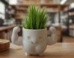 Funny Flexing Muscle Planter: Unique Gym Decor - plant not included - Image 3