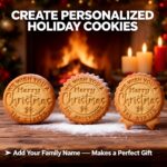 Personalized Christmas Cookie Cutter Stamp Set, Custom Family Name Stamp, 4 Festive Shapes to Choose, Perfect for Holiday Baking & Gifting - Image 4